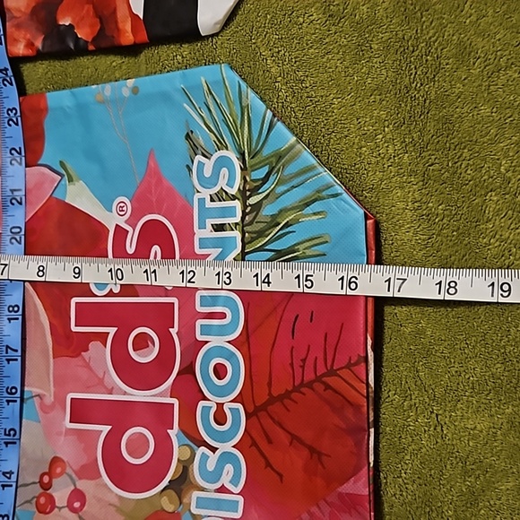 Floral Large Reusable Plastic Cloth Shopping Bags Reseller Groceries Bins REC - Picture 6 of 8